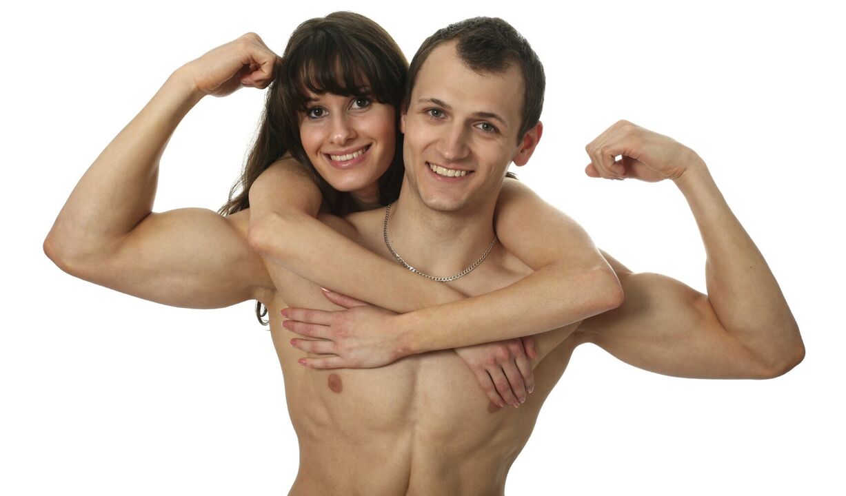 Woman with a man with penis enlargement